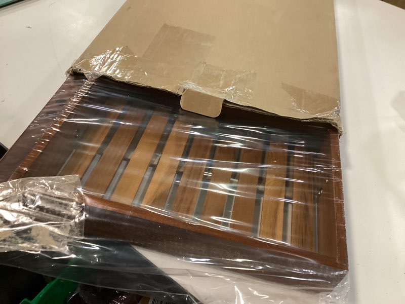 Condition photo showing Good Condition for Utoplike Teak Shower Caddy Shelf, Standing Shower Organizer for Bathroom Corner, Wooden Freestanding Racks Storage for Inside Shower, Bath, Office, Stand Up 3 Tier Kitchen Desktop Organization 3 tier Large