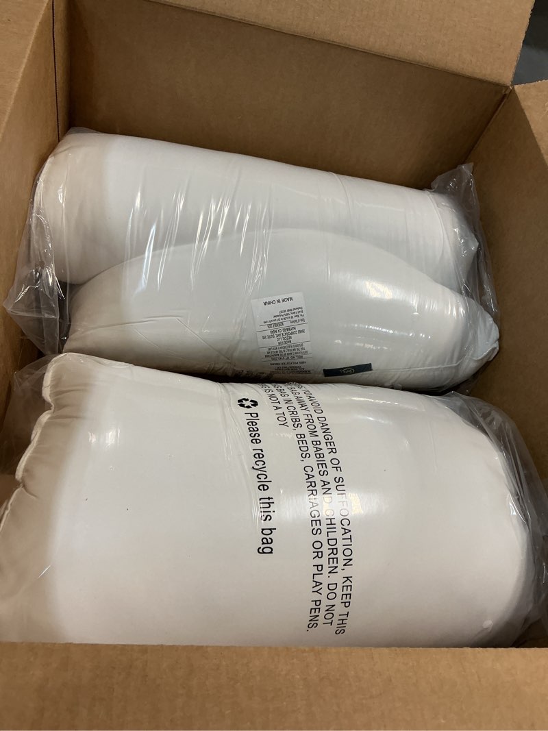 Condition photo showing Good Condition for Serta Down Illusion Soft Hypoallergenic Soft/Medium Bed Pillows for Side, Stomach or Back Sleepers (2 Pack), King, White White King Soft/Medium