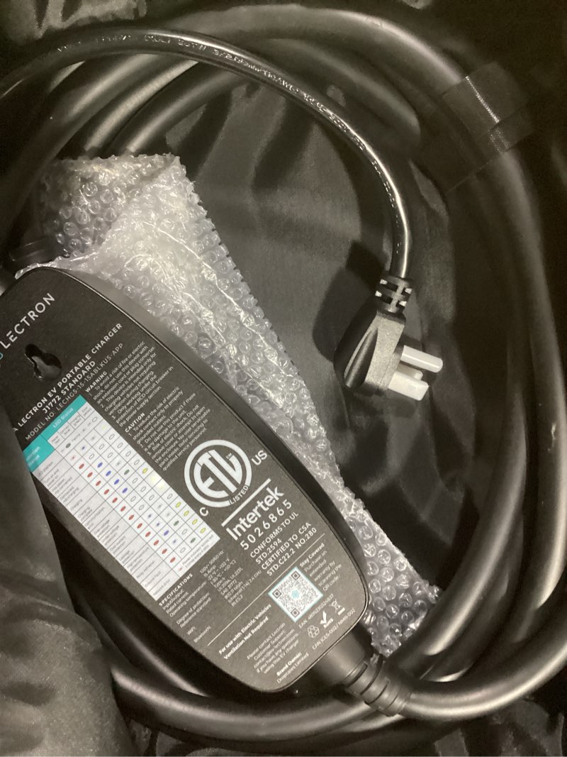 Condition photo showing Good Condition for lectron level 1 j1772 charger (wifi version) - 120v, 15 amp, nema 5-15 plug, 16 ft extension cord - portable electric car charger for j1772 evs 15a nema 5-15 with app