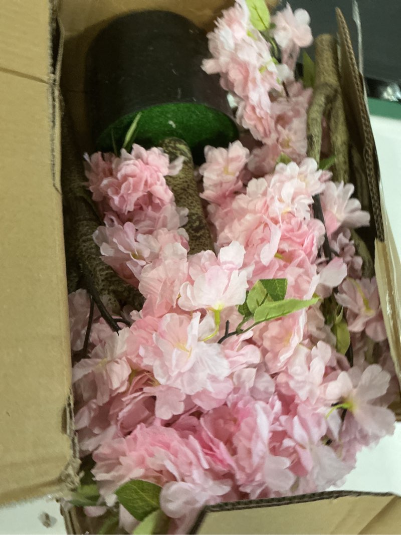 Condition photo showing Good Condition for 6Ft Tall Cherry Blossom Artificial Tree, Fake Tree Faux Silk Plant with Plastic Nursery Pot,Artificial Plants for Home Office Indoor Decor(Pink)