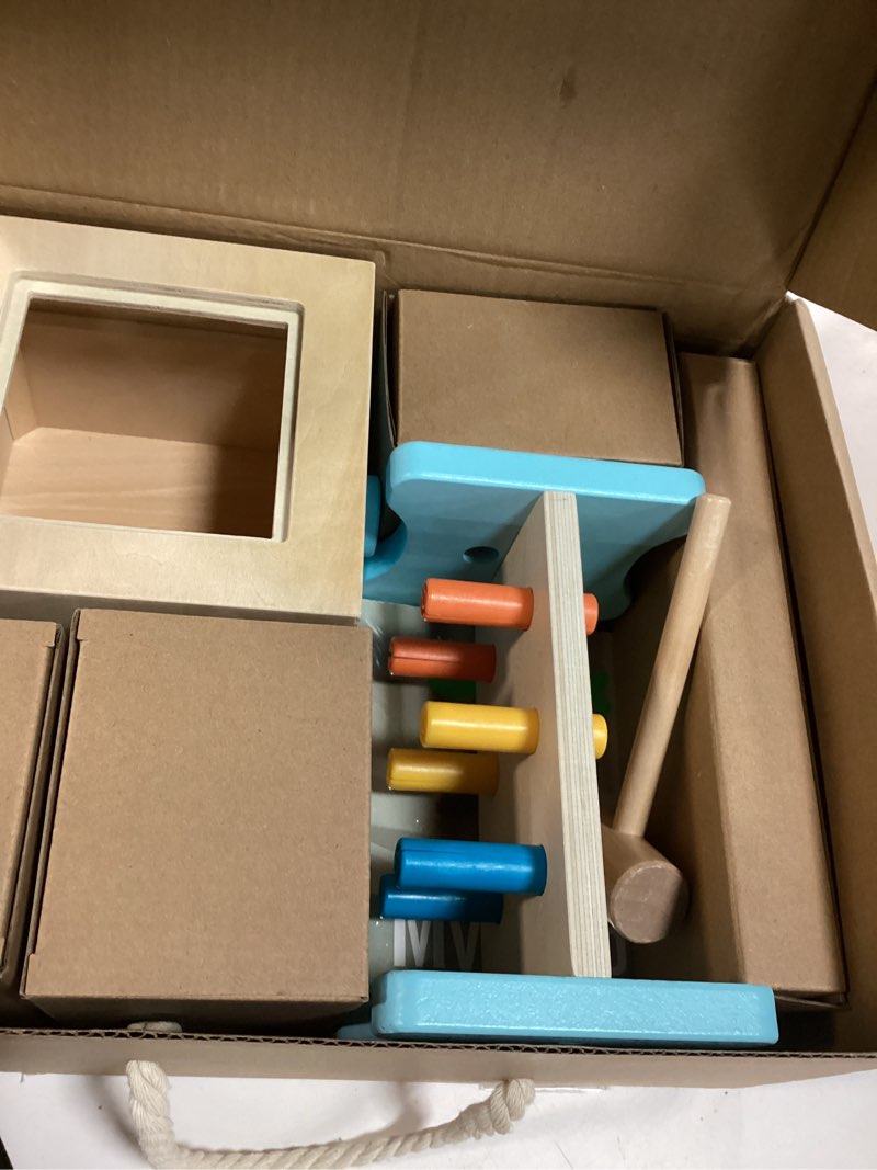 Condition photo showing New/Like New for tookyland montessori toys for 1 year old, 8 in 1 learning educational set wooden toys (includes stacking cups, 3-in-1 educational box, pound bench, shape puzzle and more) 12-18m educational box
