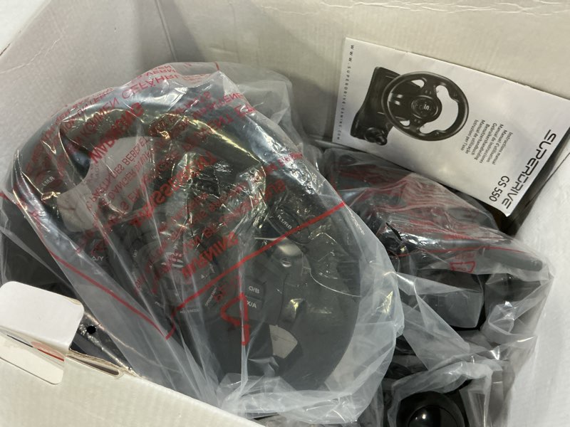 Condition photo showing Good Condition for SUBSONIC - Superdrive GS550 Steering Wheel - Racing Wheel with Pedals, Paddles, Shifter, Vibration - For Switch 2, Switch, Xbox Series X/S, PS4, Xbox One, and PC