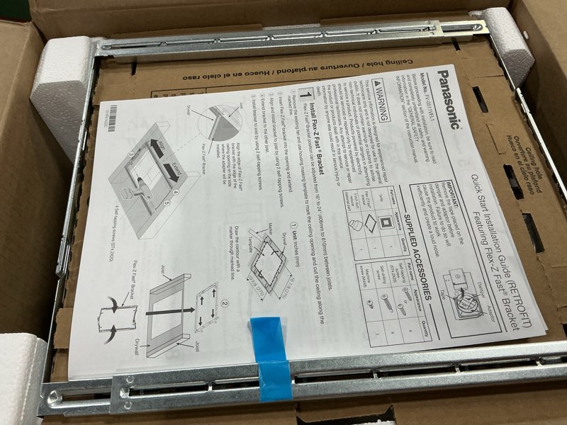 Condition photo showing Good Condition for whisperfit dc/led, pick-a-flow 50,80,110 cfm energy star quiet ceiling bathroom exhaust fan, flex-z fast install bracket