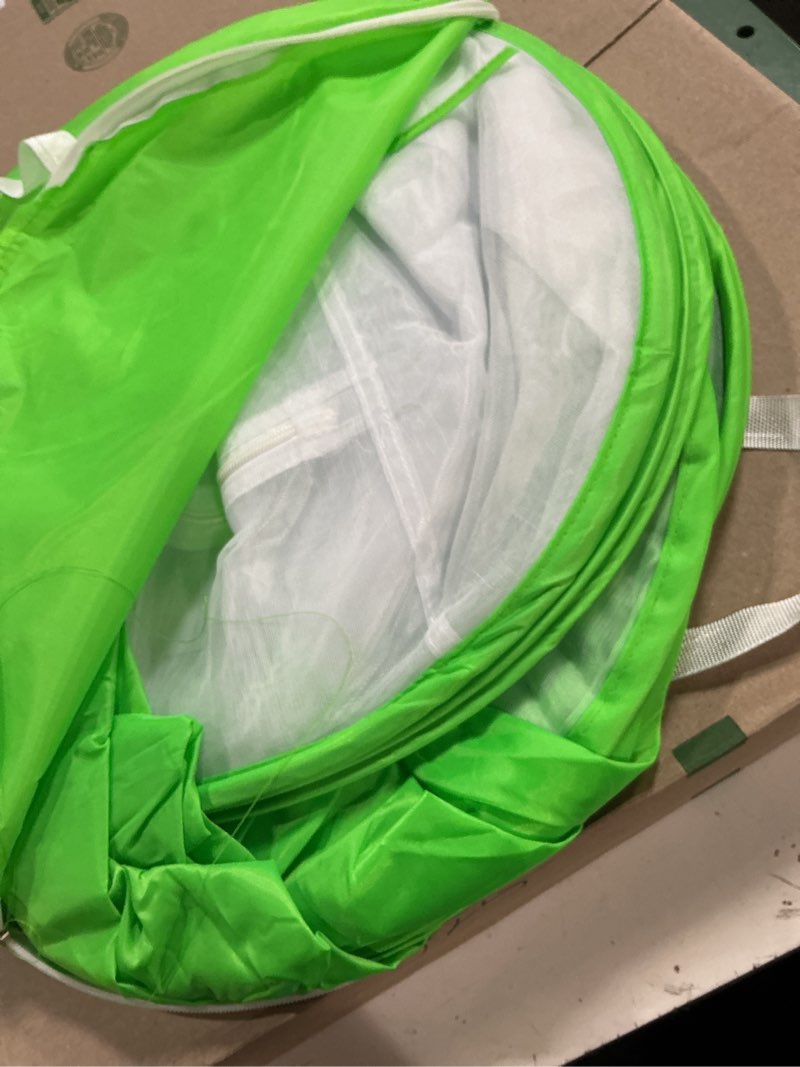 Condition photo showing Good Condition for 59" x 35" x 35" pop up garden mesh plant cover, plant protectors mesh plant enclosure, garden net cage pest protection guard tent with storage bag for protect plant vegetable fruit from birds insects 59 x 35 x 35 inch