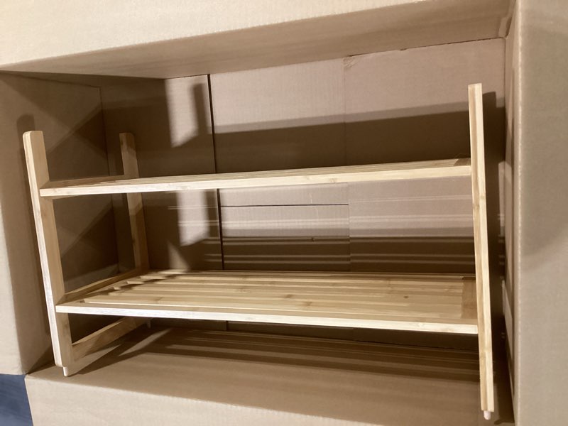 Condition photo showing Good Condition for Oceanstar 2 Tier Natural Bamboo Shoe Rack