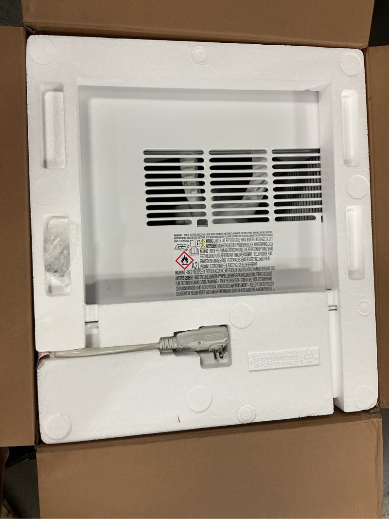 Condition photo showing Good Condition for 12,000 btu smart window ac cools up to 550 sq. ft. with heater, remote, sleep mode, washable filter, wi-fi in white