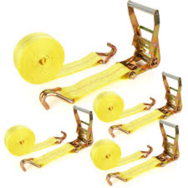4Pack 2 Inch Ratchet Strap Heavy Duty, 20ft Ratchet Straps Tie Down with Double J Hook, 10000 LBS Br