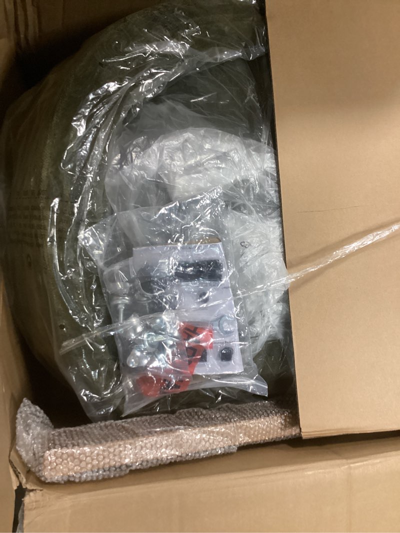 Condition photo showing As Is for Upholstered Dining Chairs Set of 2 Barrel Modern Dining Room Chairs with Casters, Kitchen Side Wooden Armchair with Fabric Cushion Seat for Bedroom, Livingroom, Reading Room, Green, 4 Boxs Green set of 2