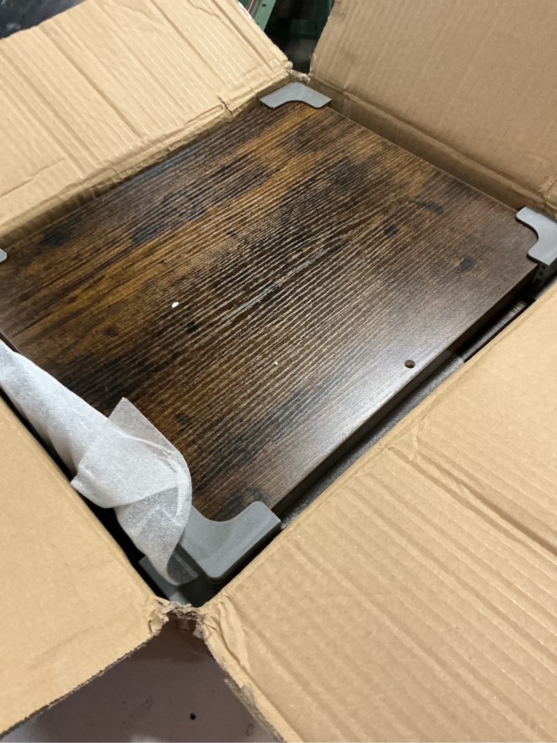 Condition photo showing Good Condition for choezon 23.6-in printer stand with storage, 3-tier printer table for home office, printer cart under desk storage, suitable for study, kitchen, living room, rustic brown and black tps02bf