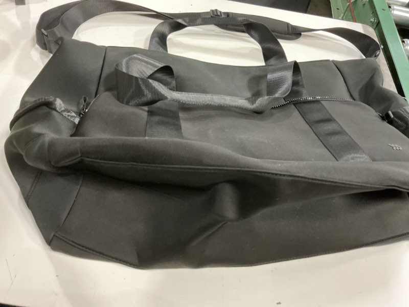 Condition photo showing As Is for faux neoprene weekender bag travel carry on - all in motion™ black