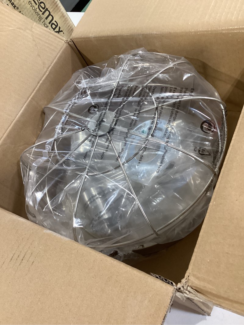 Condition photo showing Good Condition for flush mount ceiling light brushed nickel ceiling light fixture 3-light modern flush mount ceiling light metal cage kitchen ceiling light fixtures for bedroom, living room, hallway foyer brushed nickel 3 light