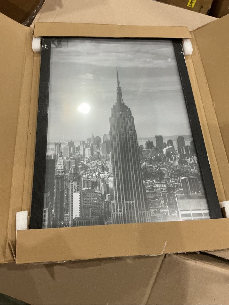 Condition photo showing Good Condition for fixwal 12x18 picture frame, diamond art frame poster frame with sturdy wood wall hanging decor for art prints home office living room, black black 12*18