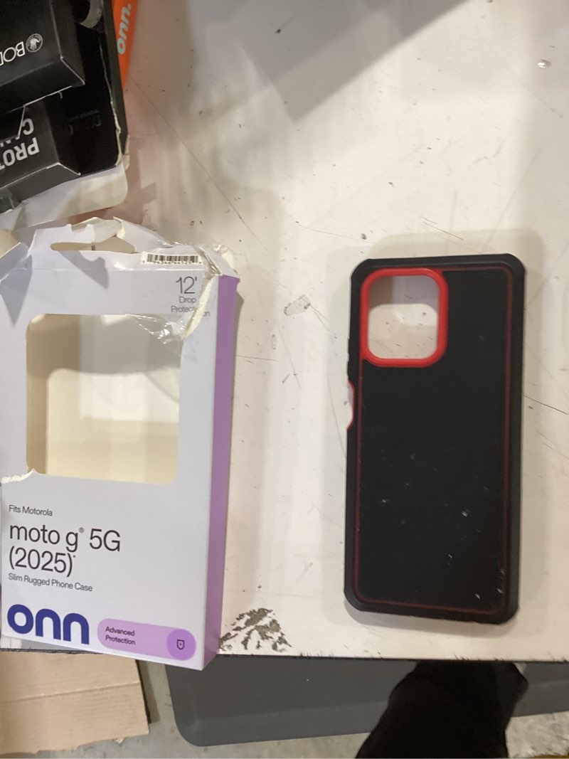 Condition photo showing Good Condition for onn slim rugged phone case for samsung moto g (2025) - red/black