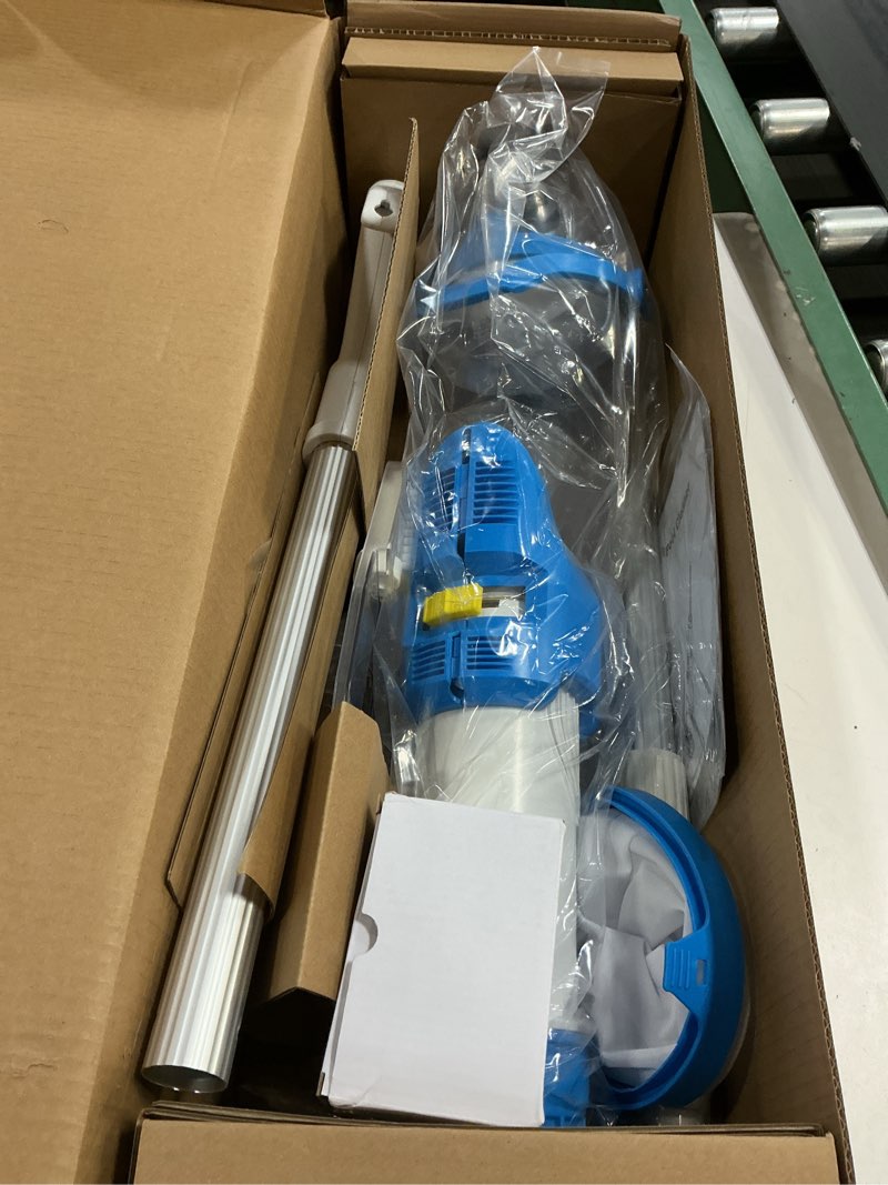 Condition photo showing Good Condition for lanocean 2026 newly cordless pool vacuum for inground pool, flow adjustable, transparent brush head–visible cleaning, 19 gpm powerful suction handheld pool vacuum for above ground pool, 70mins runtime