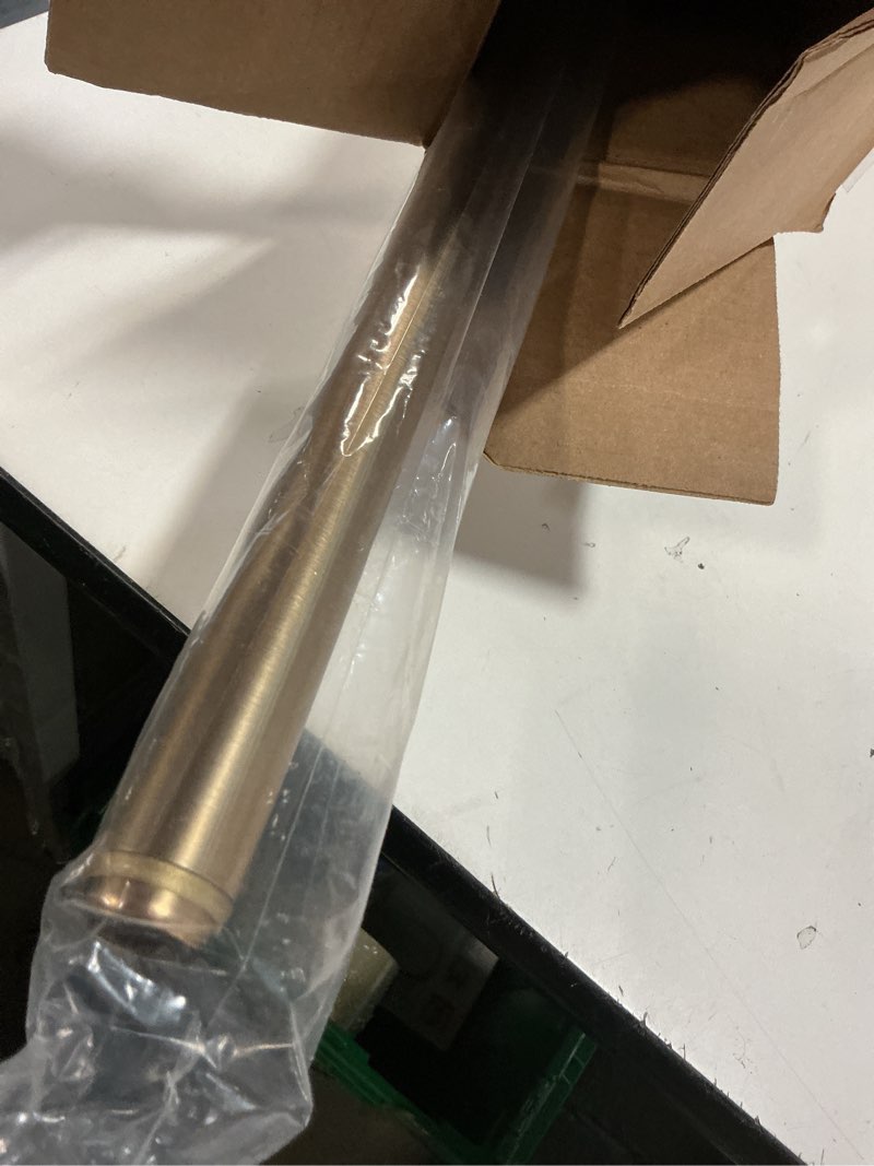 Condition photo showing As Is for ivilon ceiling or wall mount curtain rod brackets holders for curtain rods of 7/8 and 1 inch diameter. set of 2. color warm gold