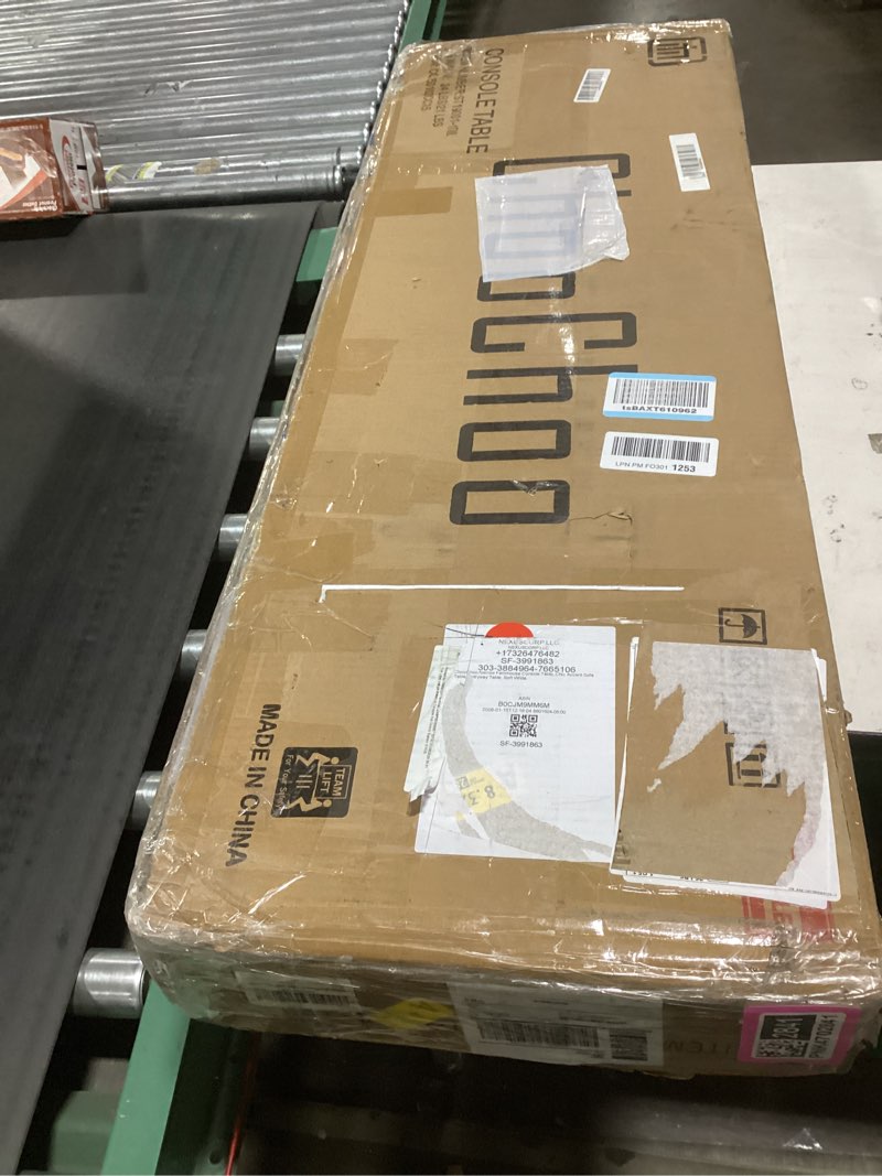 Condition photo showing New/Like New for ChooChoo Narrow Farmhouse Console Table, Chic Accent Sofa Table, Entryway Table, Soft White Soft White 11.8"D x 39.3"W x 31.4"H