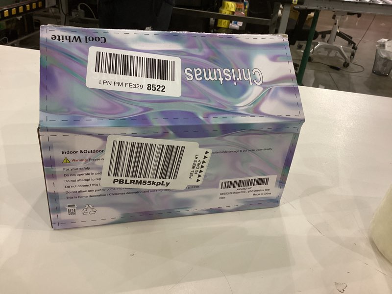 Condition photo showing As Is for WATERGLIDE Outdoor Christmas Net Lights, 12FT x 5FT 360 LED Mesh String Light with 8 Lighting Modes, Connectable Waterproof Lights for Garden Tree Bushes, Holiday Wedding Party Decorations, White