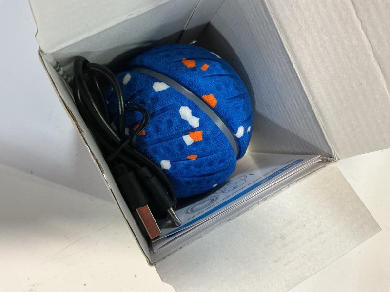 Condition photo showing Good Condition for interactive dog toys dog ball - smart moving bouncing dogs ball with rgb lights, e-tpu material, 3 play modes automatic rolling balls toy for small medium dogs keep them busy(blue) blue medium