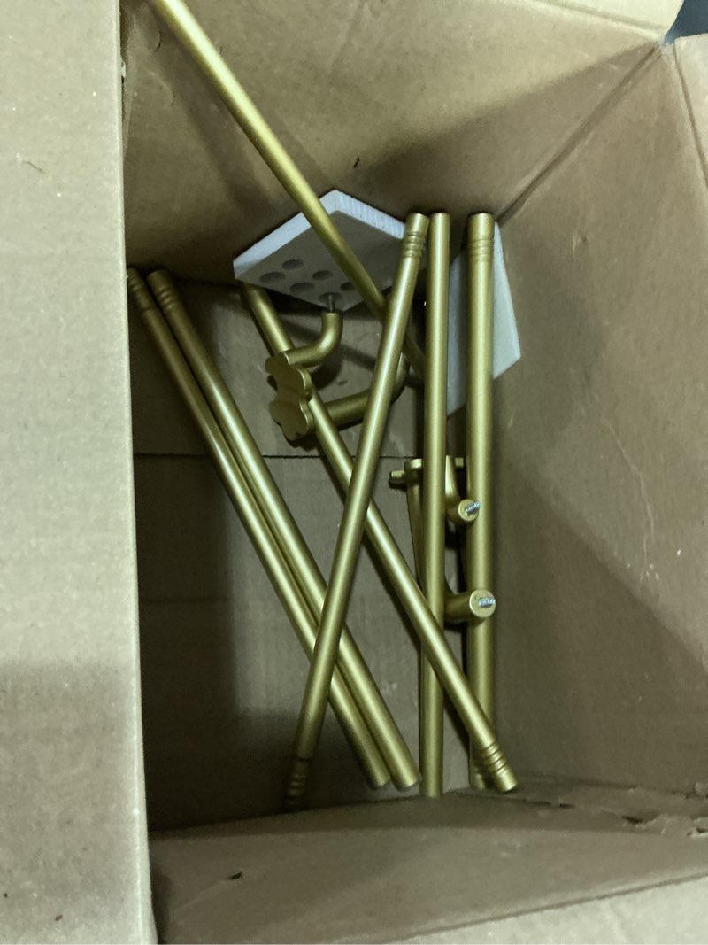 Condition photo showing As Is for Double Curtain Rods with Aluminum End Cap and Full Surround Brackets,1"Front and 5/8" Back Rod,Adjustable between 72 to 144 Inches (6-12 Feet), Antique Bronze Double Window Drapery Rod 72-144" Antique Bronze