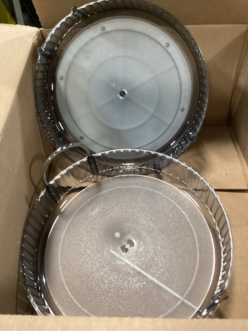 Condition photo showing As Is for 360 rotating makeup organizer for vanity, bathroom countertop spinning perfume organizer, high-capacity cosmetic and skincare dresser make up holder rack (2 tiers, grey) classic grey 2 tiers