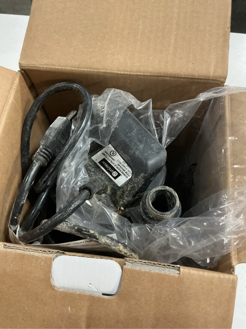 Condition photo showing As Is for utilitech 1/6-hp 115-volt 25-gpm thermoplastic submersible utility pump
