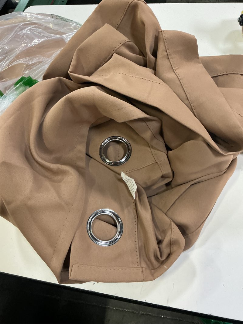 Condition photo showing Good Condition for diva en camino dec outdoor patio curtain waterproof darkening thermal insulated indoor curtains for bedroom, porch, living room, pergola, cabana, w84 x l108, camel brown, set of 2 panels camel brown 84"w x 108"l (pack of 2)