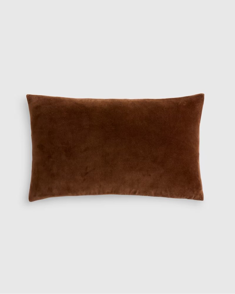 classic cotton velvet pillow cover color: chestnut size: 12x20