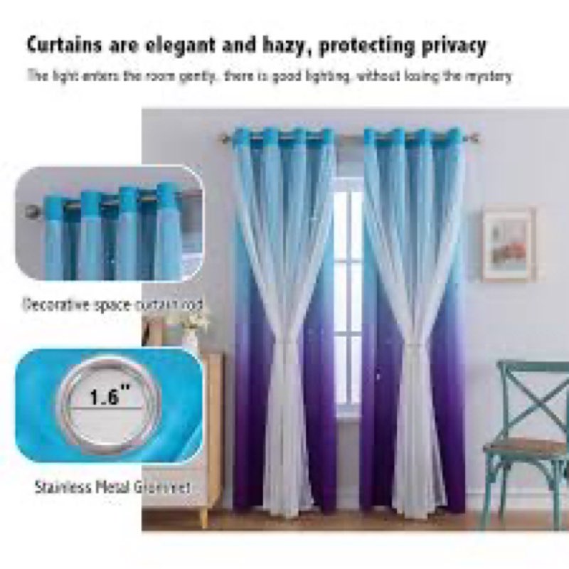Anytime Dream Star Blackout Curtains for Kids Rooms Girl Princess Curtain for Daughter Bedroom Windo