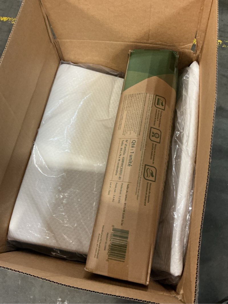 Condition photo showing Good Condition for kolbs bed wedge pillow for sleep apnea, fsa eligible acid reflux, and back pain relief, with chic jacquard cover - headboard wedges for sleeping (extra wide 7.5" height)