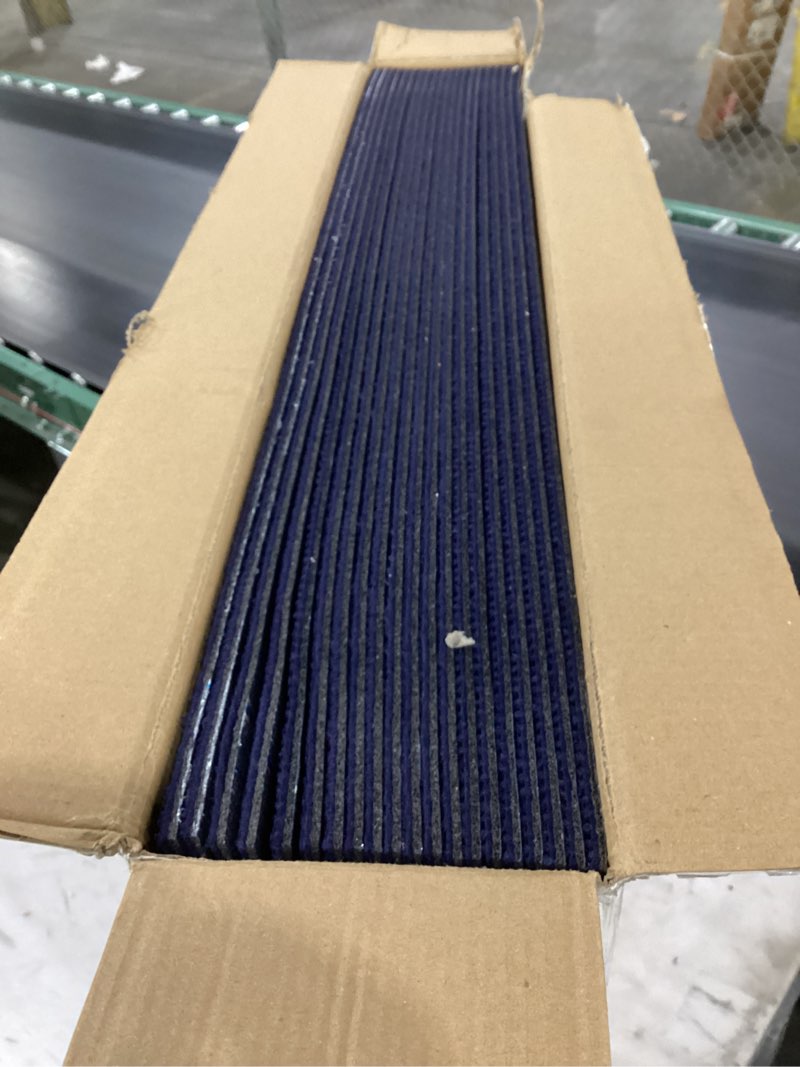 Condition photo showing New/Like New for Carpet Tile 20 Pack 24” X 24” Self Adhesive Carpet Floor Tiles Anti-Slip Squares Peel and Stick Floor Tilel DIY Installation for Bedroom(Blue) 20 Blue