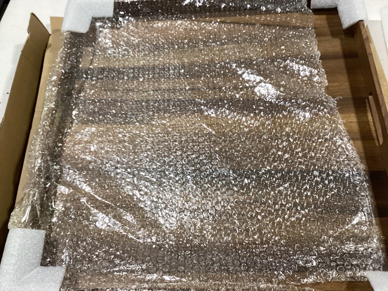 existing 23x23 inch tray for ottoman, large serving tray with handles,brown square walnut platter de