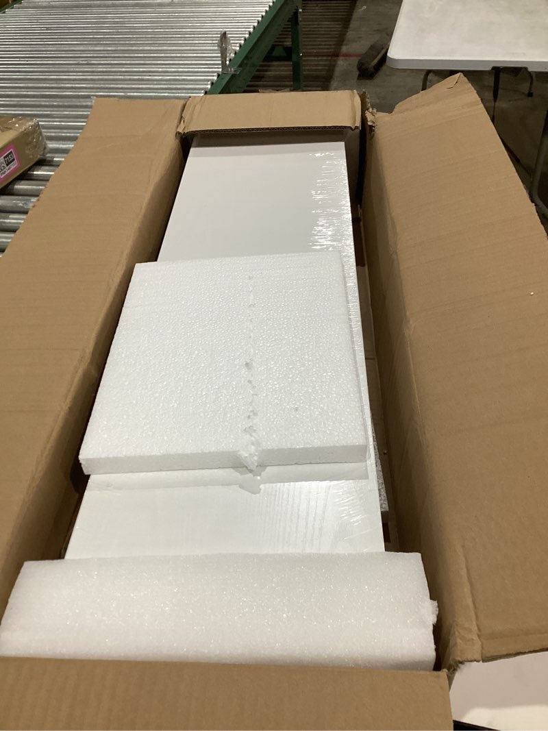 Condition photo showing New/Like New for BAYKA White Floating Shelves for Wall, 36 inches Wall Mounted Rustic Wood Shelves for Bathroom, Bedroom, Living Room, for Book/Storage/Decor?Set of 3? C. White - Modern Minimalist Style 36inches