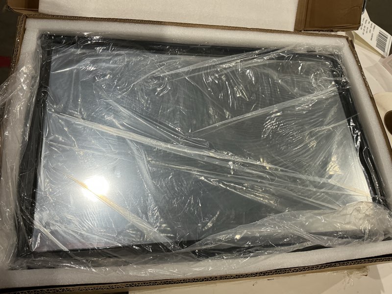 Condition photo showing Good Condition for bohmiroo 16x24 inch medicine cabinet mirror for bathroom recessed medicine cabinet with mirror or surface wall-mounted aluminum alloy framed bathroom cabinet mirror black metal black 16"x24"