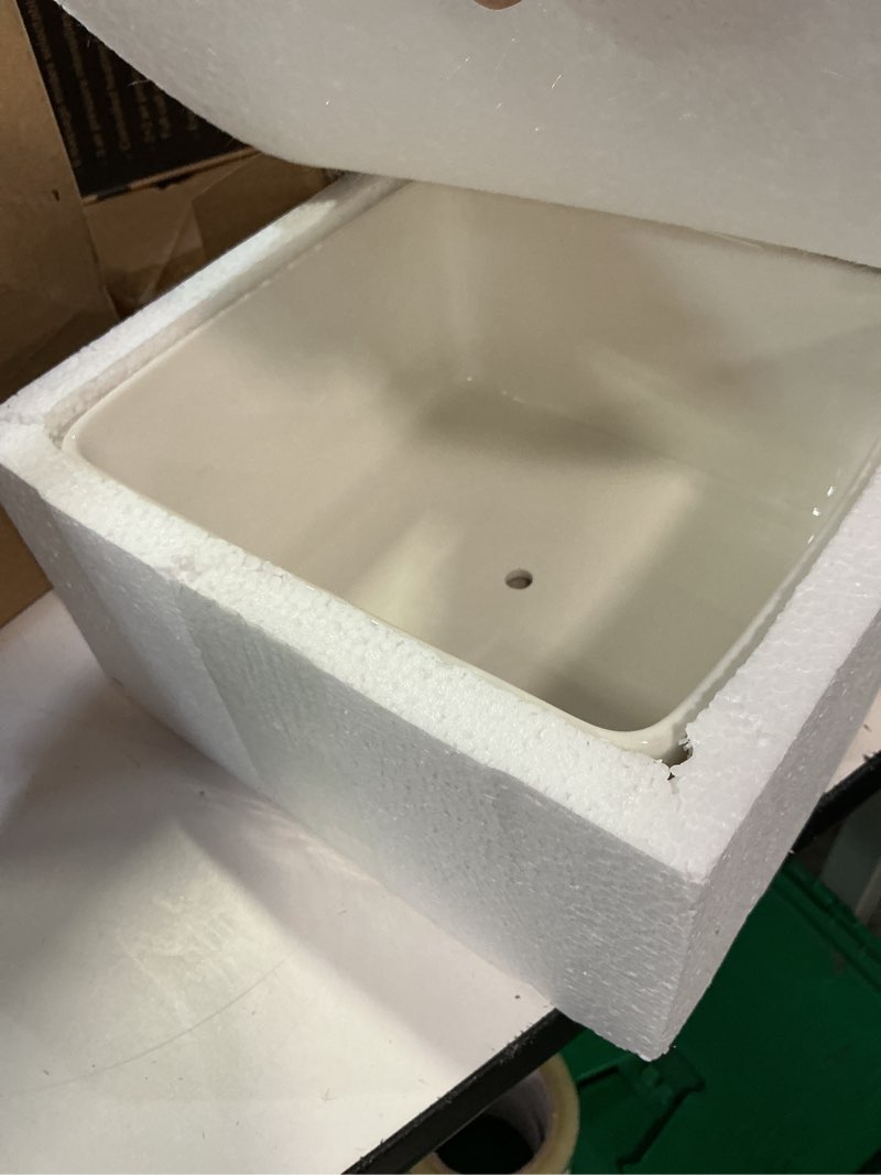 Condition photo showing New/Like New for 7 inch square white ceramic succulent cactus plants planter pot with drainage bamboo tray ?large?