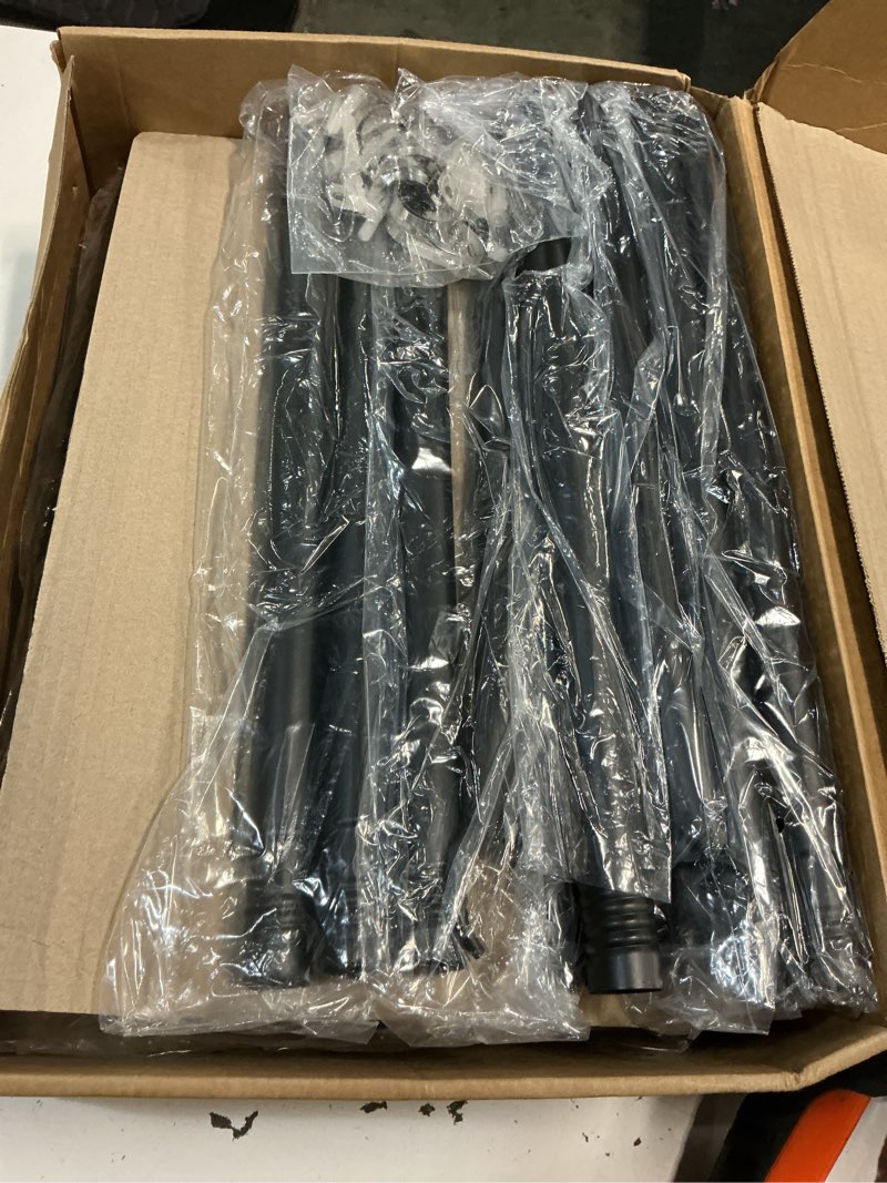 Condition photo showing Good Condition for 4 pack string light poles for outside, thickened metal christmas lights hanger pole outdoor with fork, lighting hanging post accessories for patio decor garden backyard yard outside decorations