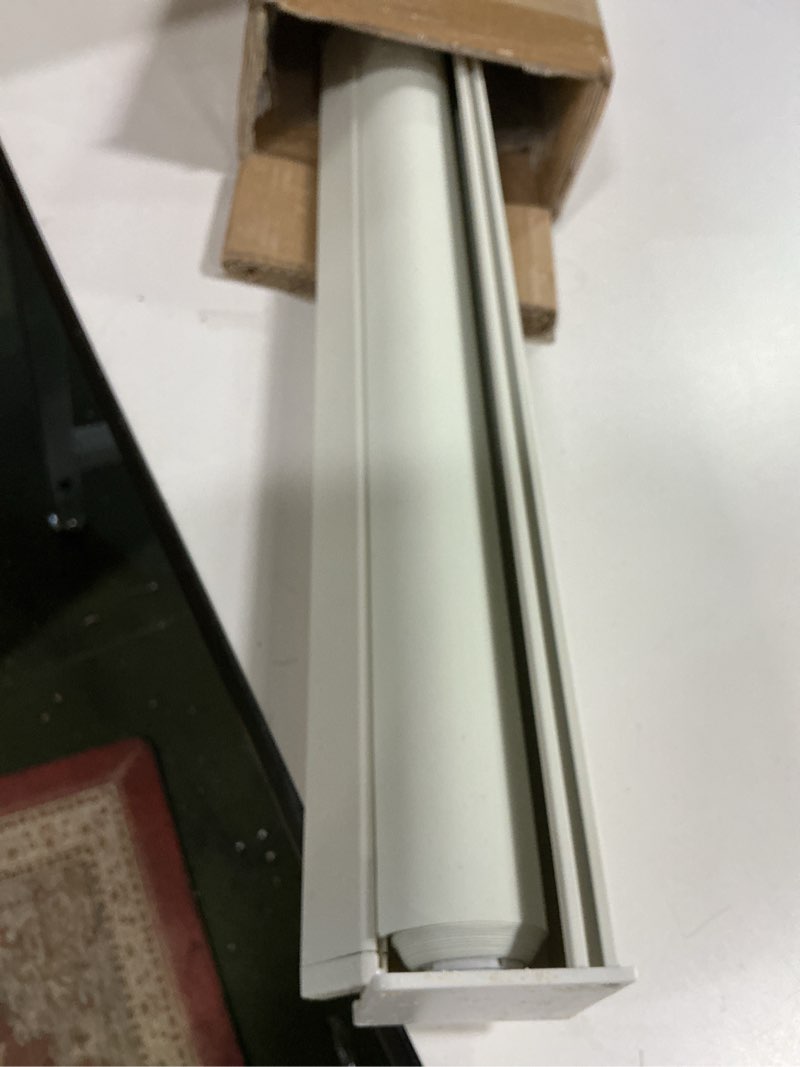 Condition photo showing As Is for Blackout Cordless Roller Shades Blinds for Windows,Free-Stop Window Shades Pull Down,Blackout Blinds for Indoor Windows,Home,Office,Thermal Insulated Fabric, UV Protection,White,24" W x 72" H White 24"W x 72"H