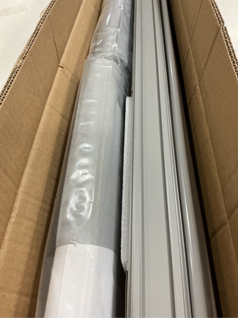 Condition photo showing New/Like New for lazblinds adjustable blackout vertical blinds for sliding doors, extendable track (45 3/4'' - 82 5/8'' w), trimmable panels up to 96” h for room divider & patio door, grey blackout blackout grey