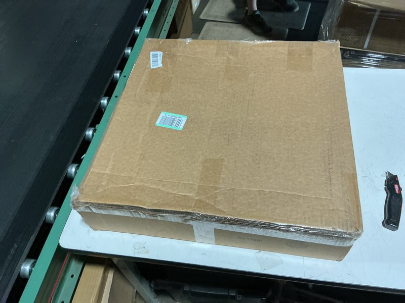 Condition photo showing As Is for new extra large collapsible bbq prep tub with locking lid & meat resting bag - bpa free cutting board with lid, leak free, strong drain hole for meal prep, marinating, grilling & food storage (black)