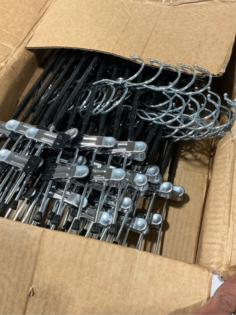 Condition photo showing Good Condition for huadymeet 16 inch extra wide pants skirt hangers with clips,black,50 pack | metal,extended-length,non-slip,adjustable,heavy duty hanger for jeans shorts clothes slacks trousers,for adult men women black 16 inch 50