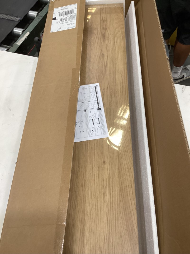 Condition photo showing Good Condition for 40inch oak floating shelves for wall, 12 inch deep shelves for bedroom, kitchen, bathroom wall mounted, rustic wood floating shelf with invisible brackets for books, storage, decor, 2 packs oak 40"w x 12"d, 2packs
