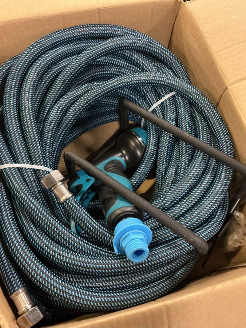 Condition photo showing Good Condition for garden hose 66ft (20m), non-expandable heavy-duty flexible water hose with 7-function nozzle, no-kink