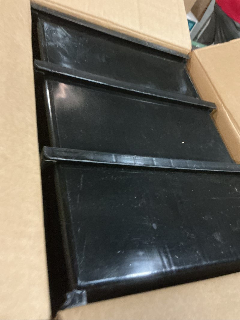 Condition photo showing Good Condition for Akro-Mils 30235 AkroBins Plastic Storage Bins, Space-Saving Stackable Bins for Garage, Pantry, Craft Organization, 11" x 11" x 5", Black, 6-Pack Black Storage Bins Only