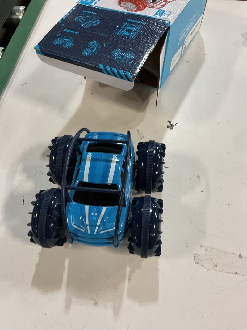 Condition photo showing Good Condition for maxtronic amphibious remote control car,rechargeable rc cars toy 360° flips rotation stunt crawler 15km/h 4wd all terrain outdoor indoor toy for kids boys girls 3-12 blue
