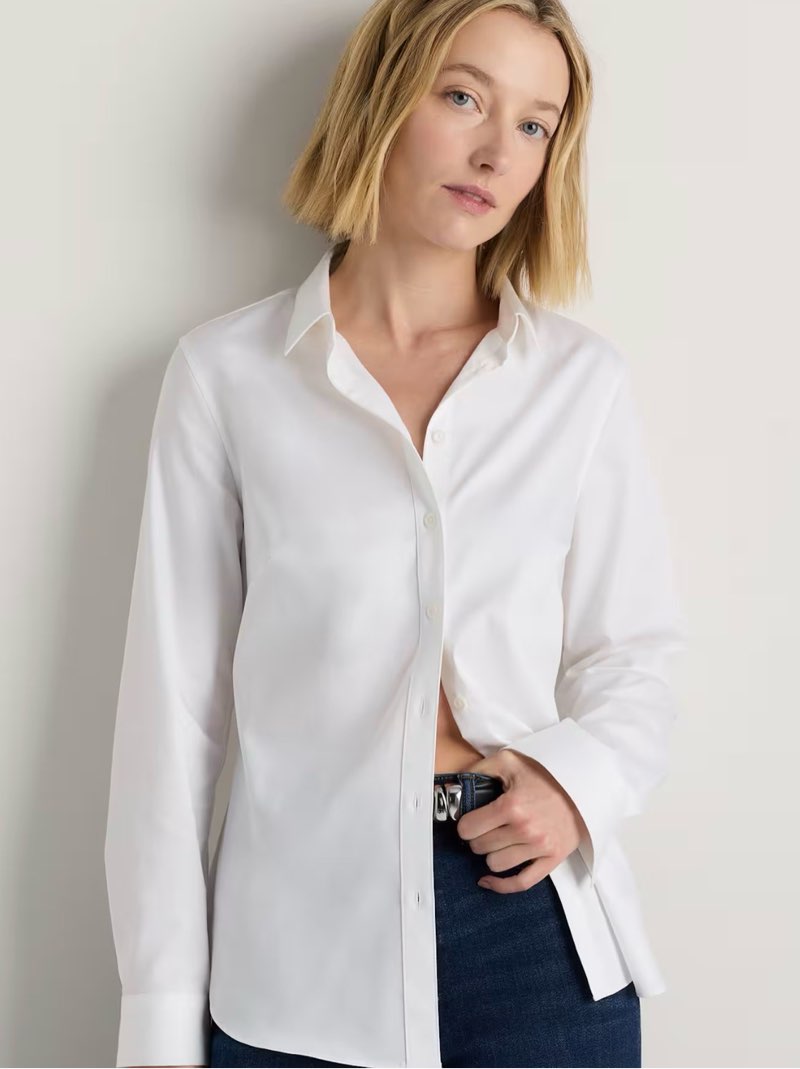 Organic Stretch Cotton Tailored Shirt, large
