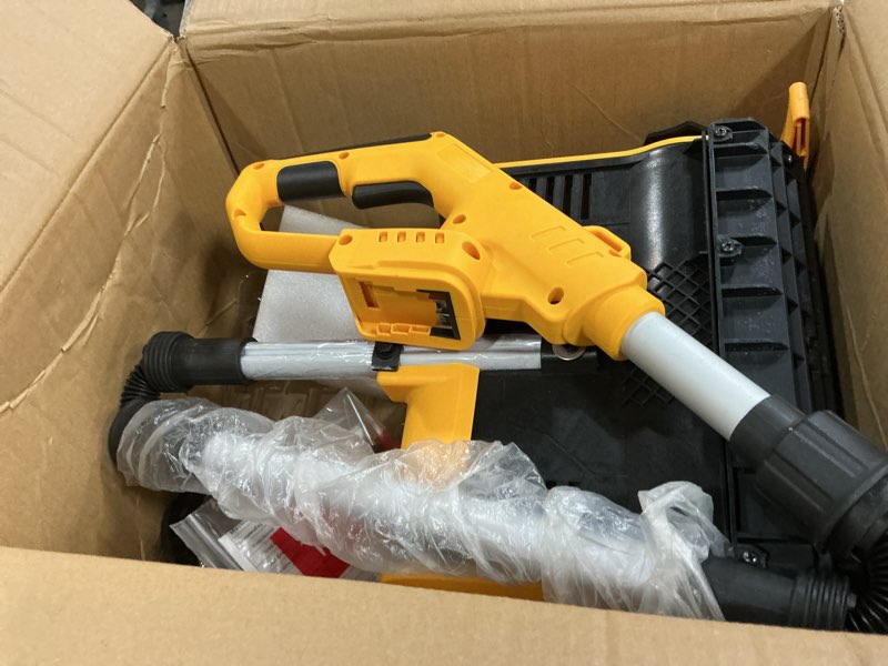 Condition photo showing As Is for cordless snow shovel for dewalt 20v, electric snow blower 20ft throw distance, adjustable snow removal direction, electric snow shovel for driveway,steps, patio, sidewalk snow removal.