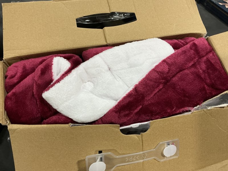 Condition photo showing Good Condition for Heated Blanket Electric Throw, 50" x 60" Heating Blanket with 5 Levels & 10 Hours Auto Off, Extremely Soft Flannel Warm Blanket Gifts Over-Heat Protection, ETL Certified Machine Washable Rose Red & White