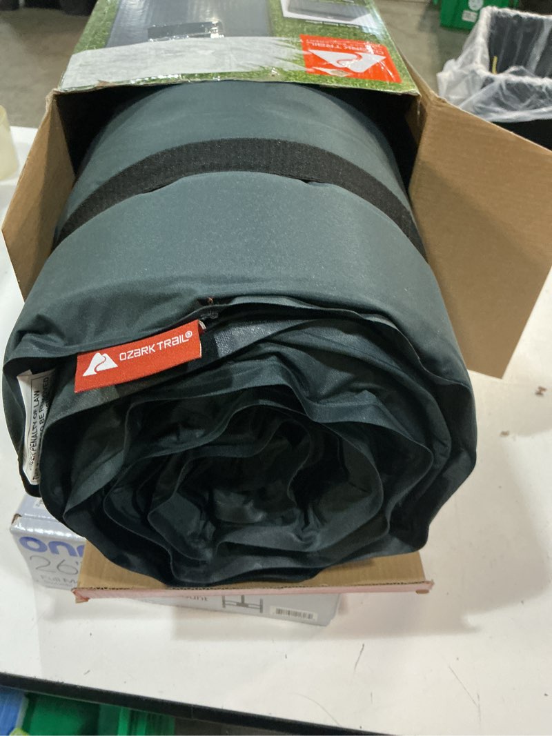 Condition photo showing New/Like New for ozark trail self-inflating camp pad with pillow - grey, adult, 78" l x 25" w x 2" h