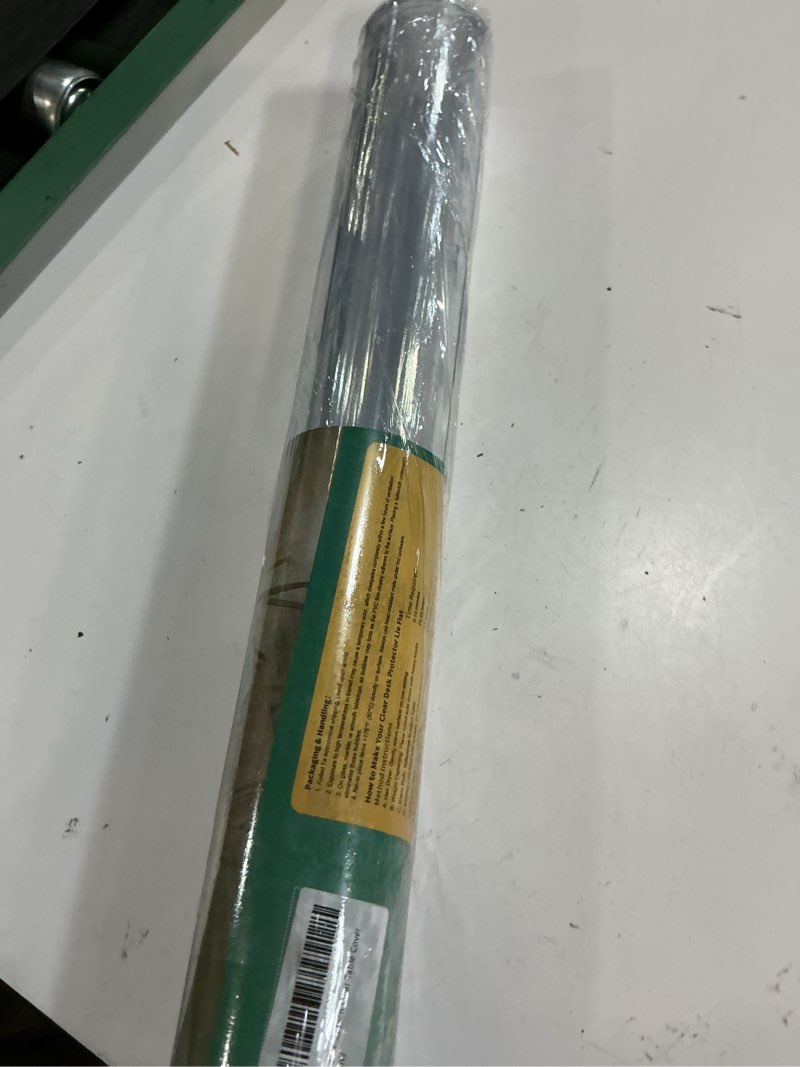 Condition photo showing New/Like New for 24 x 55 inch clear table cover protector, 2mm thick clear table protector for dining room table, plastic table cover, waterproof table pad for kitchen, office clear 2mm 24" x 55"