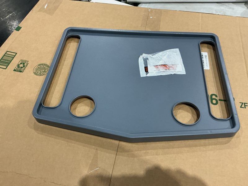 Condition photo showing Good Condition for walker tray table with 2 cup holders - universal trays for standard folding walkers - home mobility accessories by bluestone (gray)