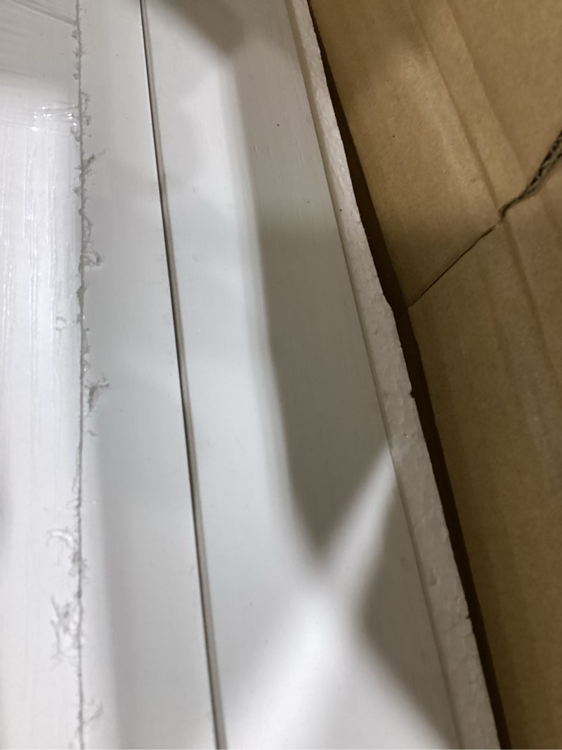 Condition photo showing New/Like New for 55 inch long floating shelves for wall set of 2, 55x9.3 large floating shelf for bedroom, kitchen, bathroom, wall mounted rustic wood shelves with invisible bracket for books, decor, white white 55 inch, 2 pack